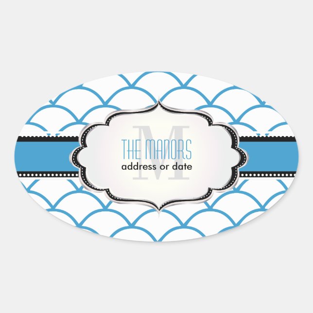 PixDezines scales trellis/DIY colors Oval Sticker (Front)