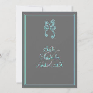 PixDezines seahorse/DIY background color Invitation