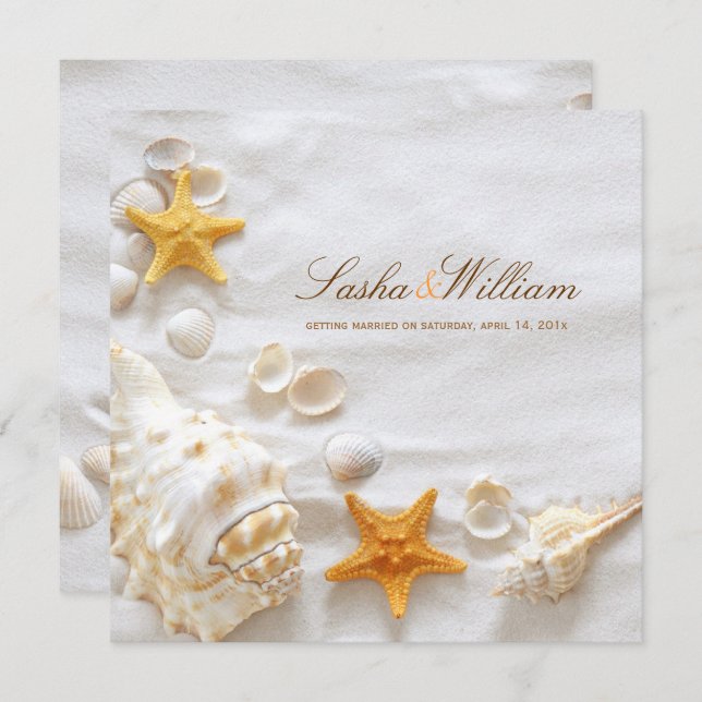 PixDezines SEASHELL/BEACH INVITATIONS/DIY Invitation (Front/Back)