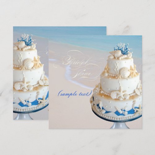 PixDezines Seashells Cake/Bridal Shower Personalized Announcement
