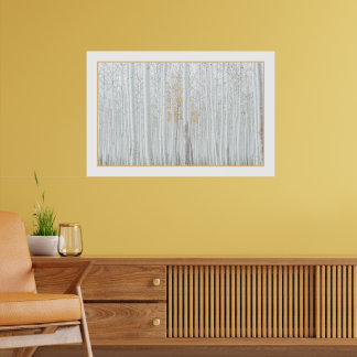 PixDezines Silver Birch Forest DIY Border Color Poster