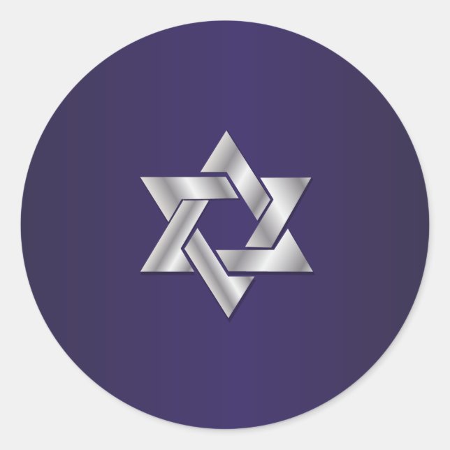 PixDezines silver star of david/DIY background Classic Round Sticker (Front)
