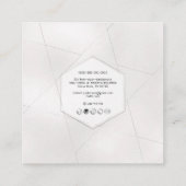 PixDezines Simple Elegant, Black+Pearly White Square Business Card (Back)