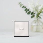 PixDezines Simple Elegant, Black+Pearly White Square Business Card (Standing Front)
