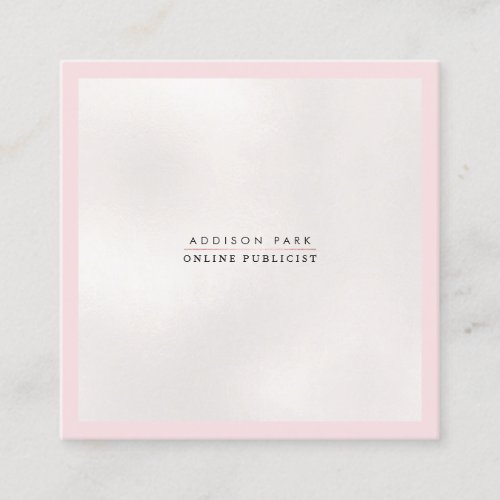 PixDezines Simple Elegant Pearly WhitePink Square Business Card