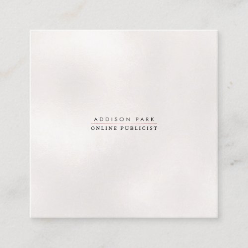 PixDezines Simple Elegant Pearly White Square Business Card