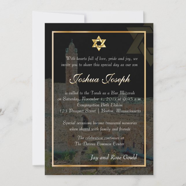 PixDezines sketch Tower of David/diy background Invitation (Front)