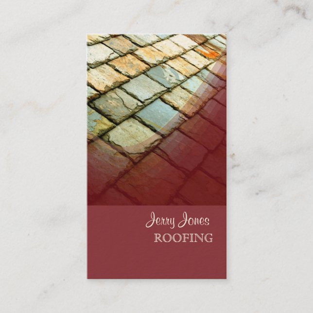 PixDezines Slate Roof, Roofing Business Card (Front)