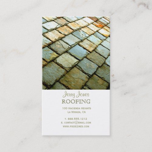 PixDezines Slate Roof Roofing Business Card