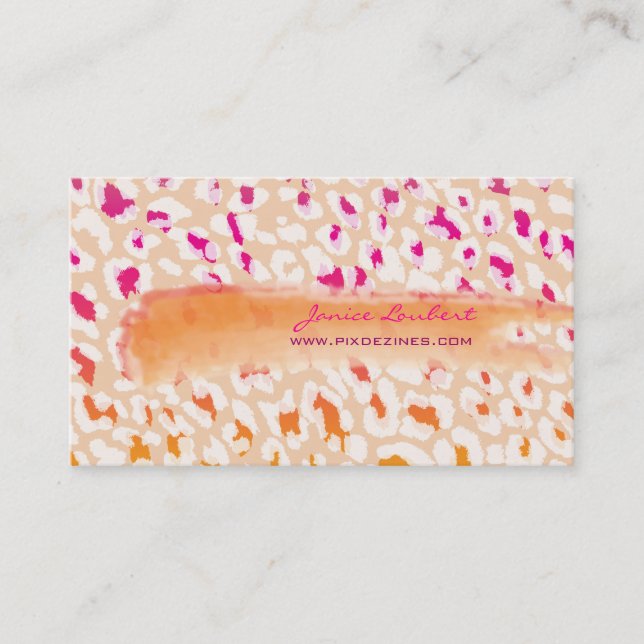 PixDezines snow leopard/DIY background color Business Card (Front)