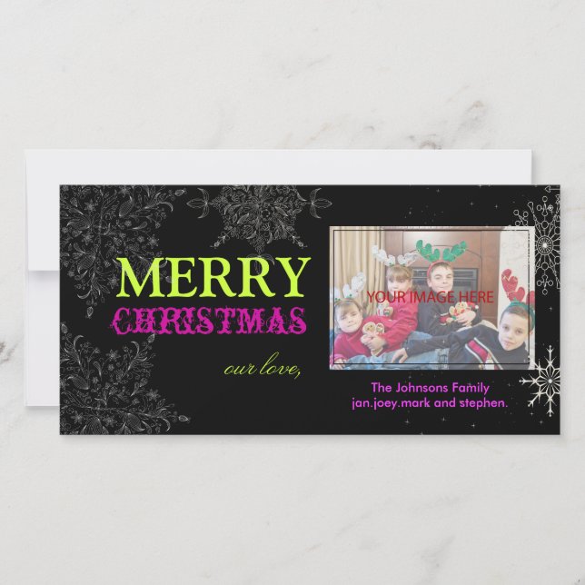 PixDezines Snowflakes, christmas, DIY colors.. Holiday Card (Front)