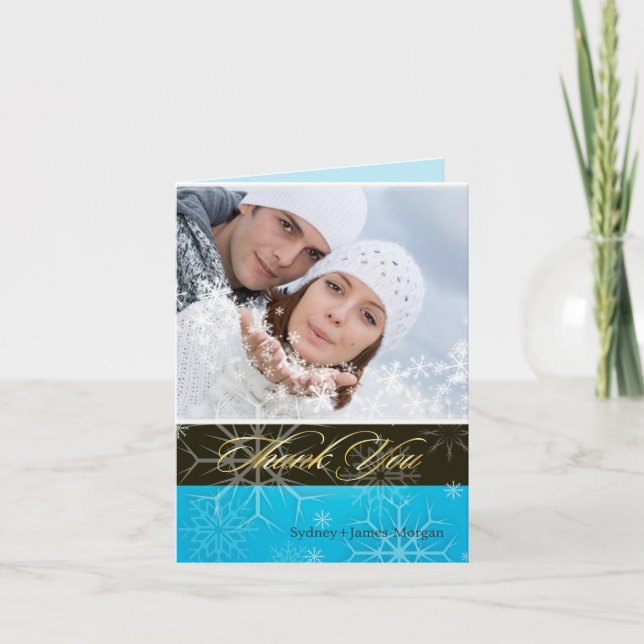 PixDezines Snowflakes / Photo Thank You Cards (Front)