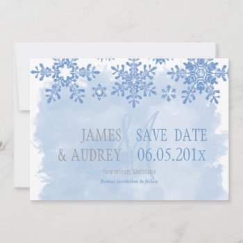 Pixdezines Snowflakes Save The Date/diy Save The Date by custom_stationery at Zazzle