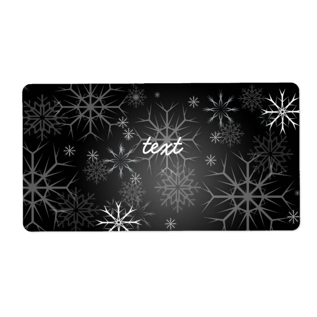 PixDezines Snowflakes White + Black Label (Front)