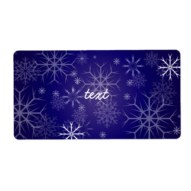 PixDezines Snowflakes White + Blue Label (Front)