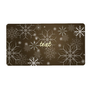 PixDezines Snowflakes White + Mocha Label