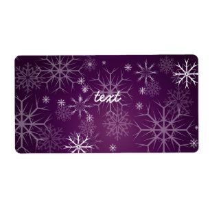 PixDezines Snowflakes White + purple Label