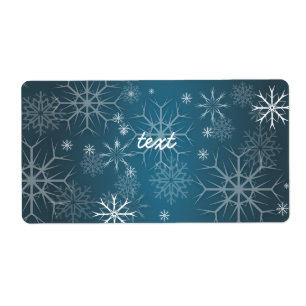 PixDezines Snowflakes White + Teal Label