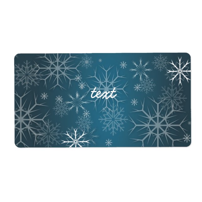 PixDezines Snowflakes White + Teal Label (Front)