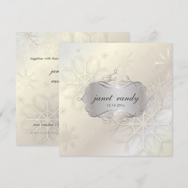 PixDezines SNOWFLAKES / WINTER WEDDING Invitation (Front/Back)
