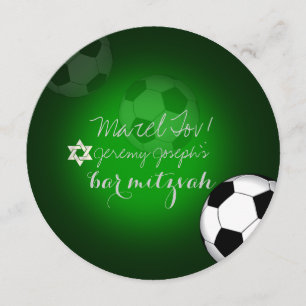 PixDezines Soccer Bar Mitzvah/DIY color Invitation