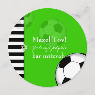 PixDezines soccer bar mitzvah/DIY color Invitation
