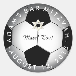 PixDezines Soccer Mitzvah Classic Round Sticker