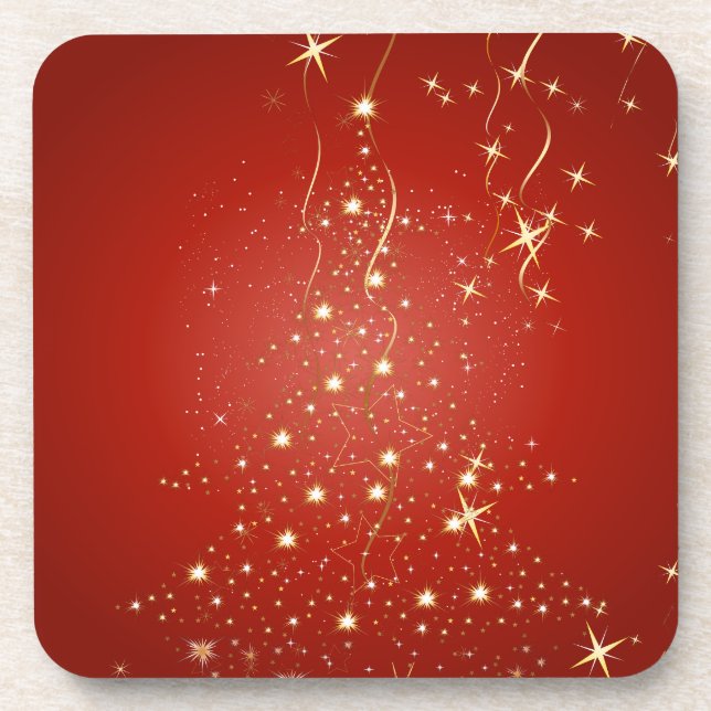 PixDezines Sparkling Christmas Trees Drink Coaster (Front)