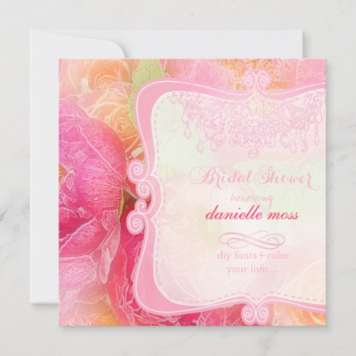 PixDezines spring bouquet+chadelier/bridal shower Announcement