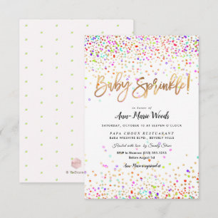 PixDezines Sprinkled Confetti Baby Sprinkle! Invitation