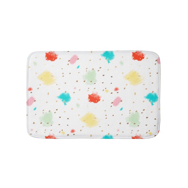 PixDezines Sprinkles Digital Watercolor Bathroom Mat (Front)
