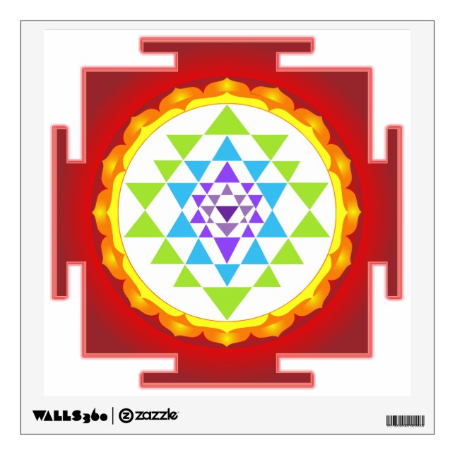 PixDezines Sri Yantra/Mandala/Red Wall Decal (Front)