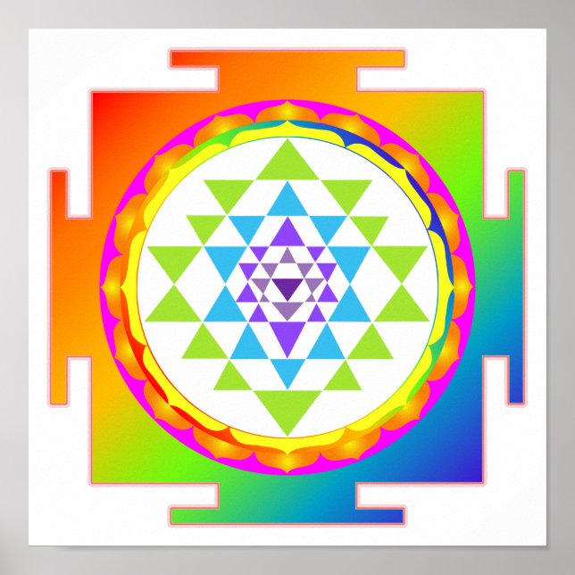 PixDezines Sri Yantra/Meditation/Chakra Poster (Front)
