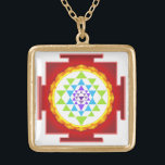 PixDezines Sri Yantra /Rainbow/Chakra Clearing Gold Plated Necklace<br><div class="desc">PixDezines Colorful sri yantra with the colors of all 7 chakras colors.  Perfect point of focus for your meditation to manifest your heart desire.  This symbol is 12, 000 year old.
com.  All rights reserved.</div>