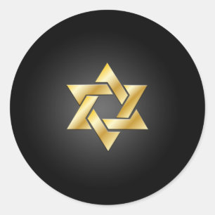 PixDezines star of david/faux gold/DIY background Classic Round Sticker