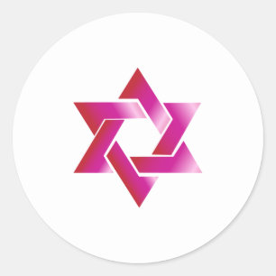 PixDezines star of david/pink/DIY background Classic Round Sticker