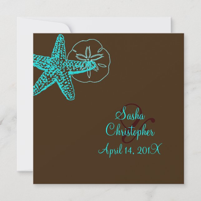 PixDezines Starfish/Beach Wedding/DIY color! Invitation (Front)