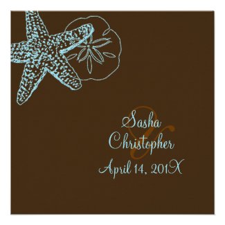 PixDezines Starfish/Beach Wedding Invitations**