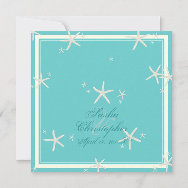 PixDezines starfish/diy background color Invitation (Front)