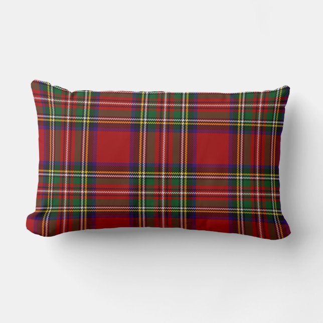 PixDezines stewart tartan Lumbar Pillow (Front)