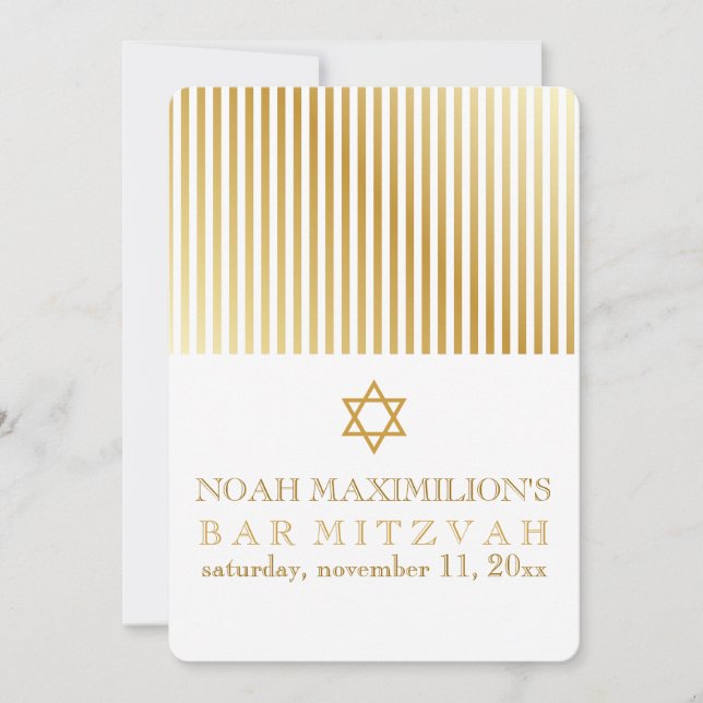 PixDezines stripes bar mitzvah/DIY colors Invitation (Front)