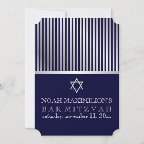 PixDezines stripes bar mitzvahDIY colors Invitation