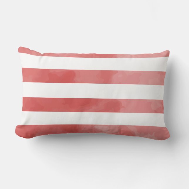 PixDezines stripes/digital watercolor affects Lumbar Pillow (Front)