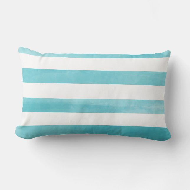 PixDezines stripes/digital watercolor affects Lumbar Pillow (Front)
