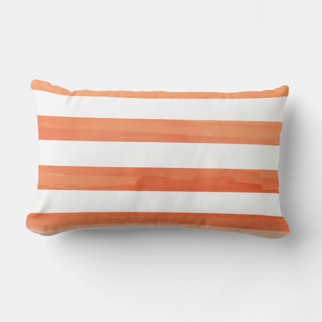 PixDezines stripes/digital watercolor affects Lumbar Pillow (Front)