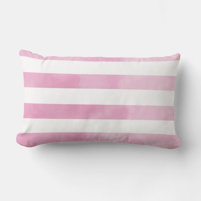 PixDezines stripes/digital watercolor affects Lumbar Pillow (Front)