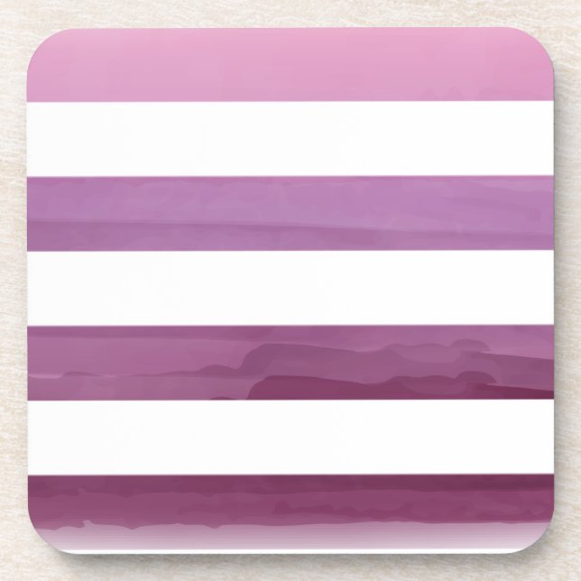 PixDezines stripes/digital watercolor Drink Coaster (Front)