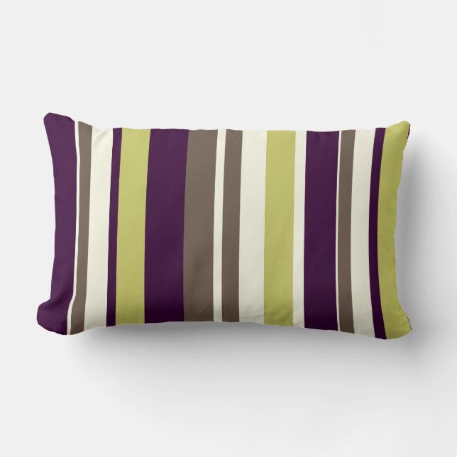 PixDezines stripes/DIY color Lumbar Pillow (Front)