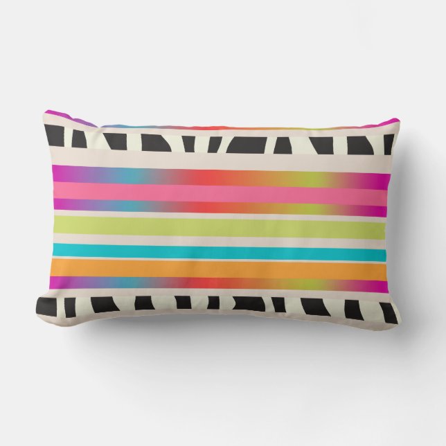 PixDezines stripes/DIY color Lumbar Pillow (Front)