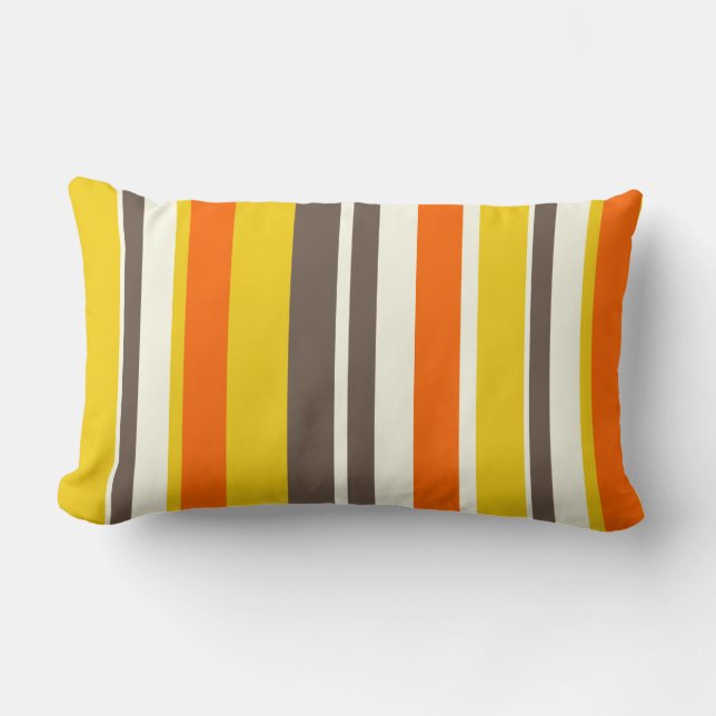 PixDezines stripes/DIY color Lumbar Pillow (Front)